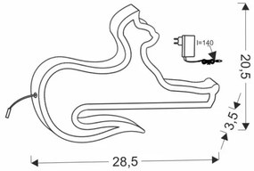 LED Detská stolná lampa CAT LED/13W/230V čierna