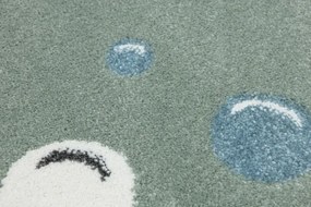 Koberec LIMA M041A zelený / krémový kruh