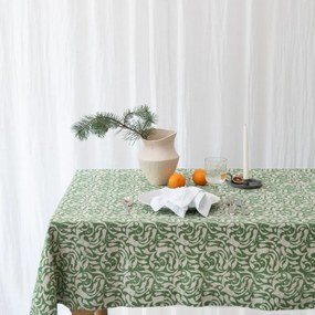 Ľanový obrus 140x300 cm Evergreen Damask – Linen Tales