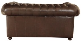 Pohovka dvojmiestna Chesterfield Comfort z pravej hovädzej kože Brown Brown