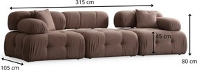 Modulová pohovka Doblo I 315 cm hnědá