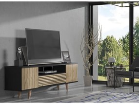 TV stolík/skrinka Franc 59 (čierne drevo + borovica atlantická). Vlastná spoľahlivá doprava až k Vám domov. 1107927