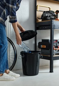 Rotho Odpadkový kôš s vekom a kovovými zámkami MINI POPOLNICA 25l