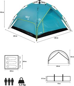 NC7819 MODRÝ AUTOMATICKÝ STAN 2V1 NILS CAMP