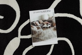 Okrúhly koberec HAMPTON Rosa ruža, kvety čierny