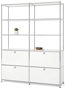 Vysoká kovová skrinka »CN3« so 4 výklopnými priečinkami, biela