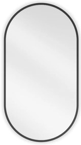 Mexen Loft, oválne kúpeľňové zrkadlo 75 x 40 cm, farba rámu čierna matná, 9851-075-040-000-70