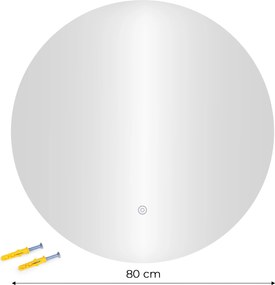 Kulaté LED zrcadlo SISI 80 cm čiré