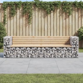 Záhradná lavica gabiónový dizajn 244x71x65,5 masívna borovica 3196239