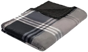 Livarno home Deka Teddyfleece, 150 x 200 cm (károvaná/sivá)  (100368249)