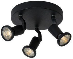 Lucide 11903/15/30 JASTER-LED - Stropné bodové osvetlenie - priemer 20 cm - LED - GU10 - 3x5W 2700K - Čierne
