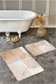 Béžové zamatové kúpeľňové predložky v súprave 2 ks 60x100 cm – Mila Home