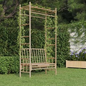 vidaXL Záhradná lavička s pergolou 116 cm bambus-