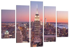 Manufakturer -  Päťdielny obraz Západ slnka na Manhattane v New Yorku