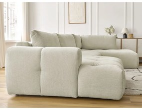 Béžová rozkladacia/s úložným priestorom rohová pohovka (pravý roh/do tvaru "U") Fuji – Bobochic Paris