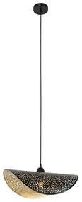 Orientálne závesné svietidlo čierne so zlatom 50 cm - Japke