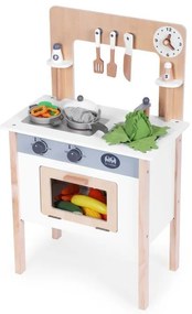 Detská drevená kuchynka Ecotoys s príslušenstvom biela