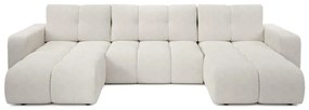 Rozkladacia čalúnená sedacia súprava ALMADA v tvare U s úložným priestorom béžová