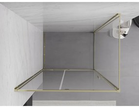 Mexen Exo, výklopný sprchový kút 150 x 80 cm, číre sklo, zlatá, 819-150-080-50-00