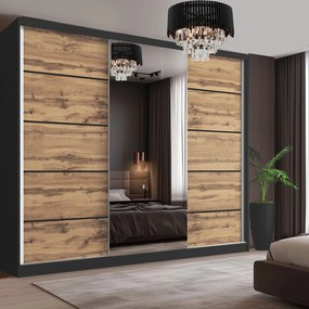 Šatníková skriňa SERENITY 200 cm dub wotan mat MT SERENITY SZP5/0/B/DW/0/HIAL