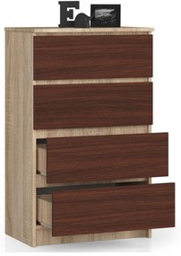 Komoda Kuba 60 cm - 4 zásuvky dub sonoma/wenge