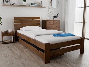 Posteľ PARIS zvýšená 80x200 cm, dub Rošt: S latkovým roštom, Matrac: Matrac COCO MAXI 20 cm