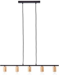 Brilliant - Luster na lane KERRY 5xE27/40W/230V čierny/bambus