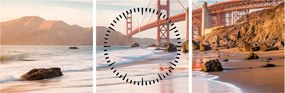 Obraz - Golden Gate Bridge (s hodinami) (90x30 cm)