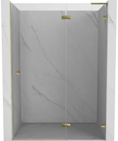 Mexen, Mexen Lunar L pravé otočné sprchové dvere 140 cm, transparentné, zlaté - 834L-140-000-50-00-P
