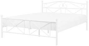 Biela kovová posteľ s rámom 160 x 200 cm  RODEZ Beliani