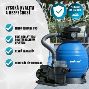 Piesková filtrácia k bazénu AQUA,   10 200 l/h, modrá Jurhan
