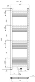 Erga Simple, vykurovacie teleso 1300x400 mm, 441 W, biela, ERG-LAV-SIMP-13040-WH