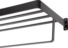 Nástenný vešiak na uteráky HANDY 60x22 cm, čierny
