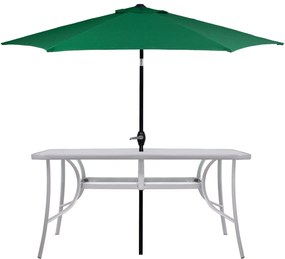 PreHouse Záhradný stôl 150cm: kov + sklo, šedý
