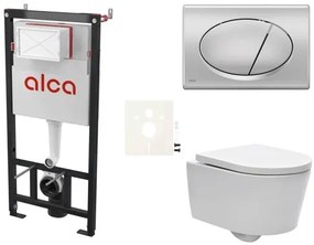 Cenovo zvýhodnený závesný WC set Alca do ľahkých stien / predstenová montáž + WC SAT Brevis SIKOASW3