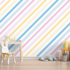 Sablio Tapeta Trojfarebné pruhy - 336x220 cm