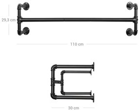 Nástenný stojan na oblečenie HSR64BK