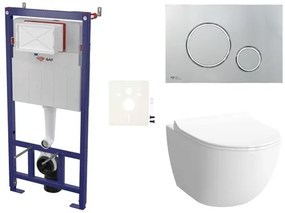 Cenovo zvýhodnený závesný WC set SAT do ľahkých stien / predstenová montáž + WC VitrA Sento SIKOSSSEN71K, 1 ks