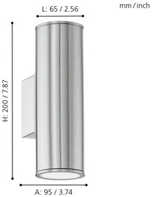 Eglo 33582 - LED RGBW Stmievateľné vonkajšie osvetlenie RIGA 2xGU10/5W/230V IP44