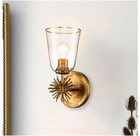 Quoizel STARING-1WB-DG-CLEAR - Nástenné svietidlo STARING 1xE27/40W/230V medené