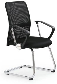 Halmar Konferenčná sieťovaná stolička Vire Skid, čierna
