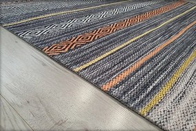Moderný viacfarebný koberec Banco 1049 sivý – nízky vlas Rozmer: 75x150 cm