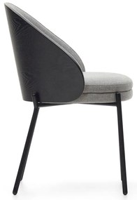 Čierne/sivé čalúnené jedálenské kreslo Eamy – Kave Home
