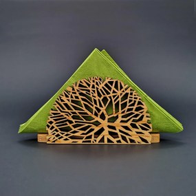 AMADEA Drevený stojanček na obrúsky s motívom vetvičiek, masívne drevo, 12,5x6,5x3,5 cm