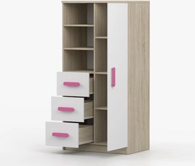 Regál SCOUT - dub sonoma/biely (viac variant)