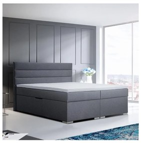 Čalúnená posteľ s úložným priestorom a matracmi s topperom NEW BOLERO 160x200 cm sivá