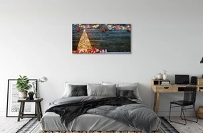 Obraz na plátne Darčeky Vianočný strom dekorácie dosky 100x50 cm