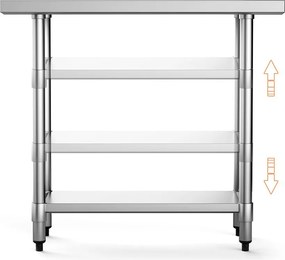 Nerezový stôl s dolnou poličkou