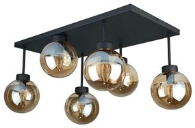 Prisadený luster DEA 6xE14/60W/230V čierna/dymová béžová