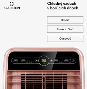 Klarstein Metrobreeze New York Smart 12k, mobilná klimatizácia, 12 000 BTU/3,5 kW, A, diaľkový ovládač, ružovozlatá